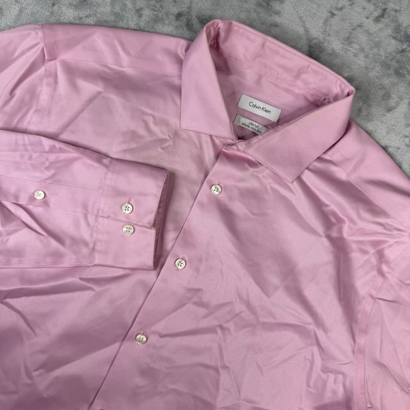 Calvin Klein Other - Calvin Klein Men's 16 1/2 36/37 Button Down Dress Shirt Long Sleeve Pink